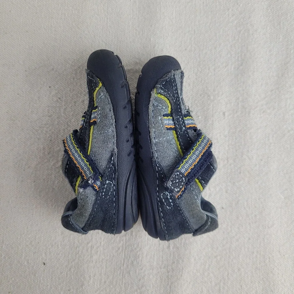 Stride Rite SRT Baby Boy Navy Blue Grey Suede Soft Motion Sneakers Size‎ 4.5W